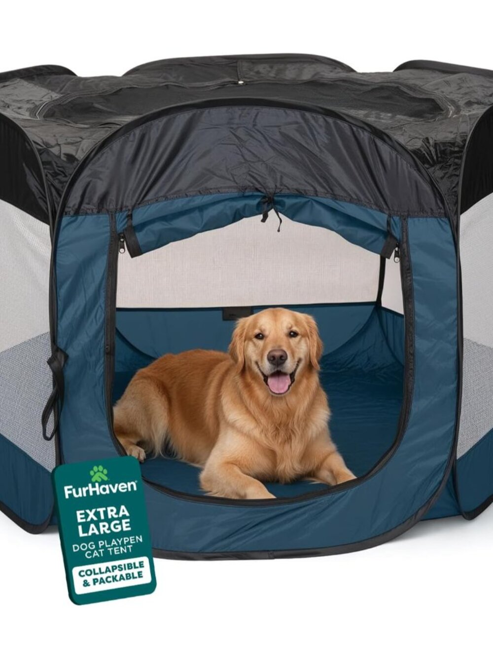 Portable Pet Playpen for Dogs & Cats, Extra Large Indoor Kitten Playpen with Mes